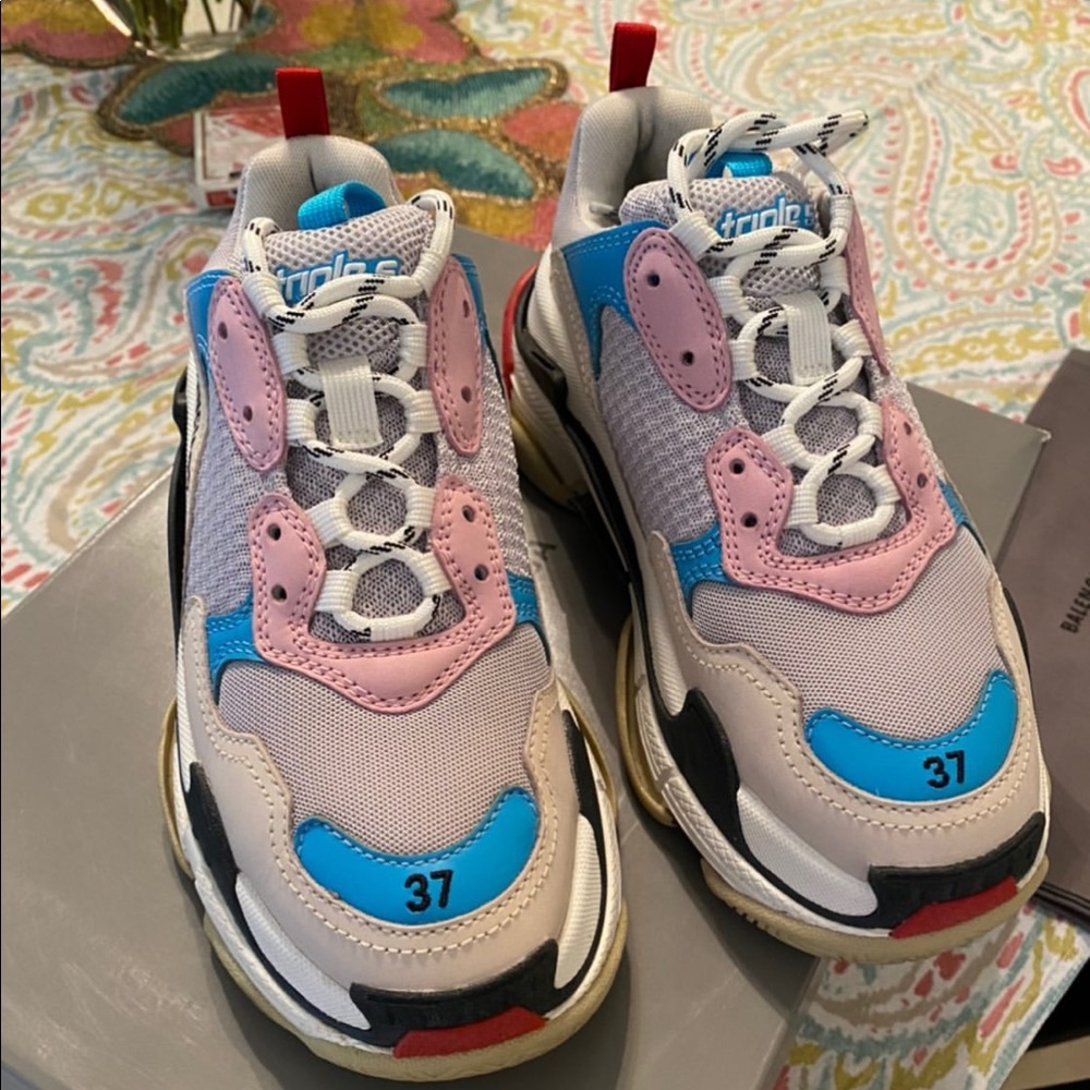 BALENCIAGA 
Triple S Fluo Mesh Trainer Sneakers